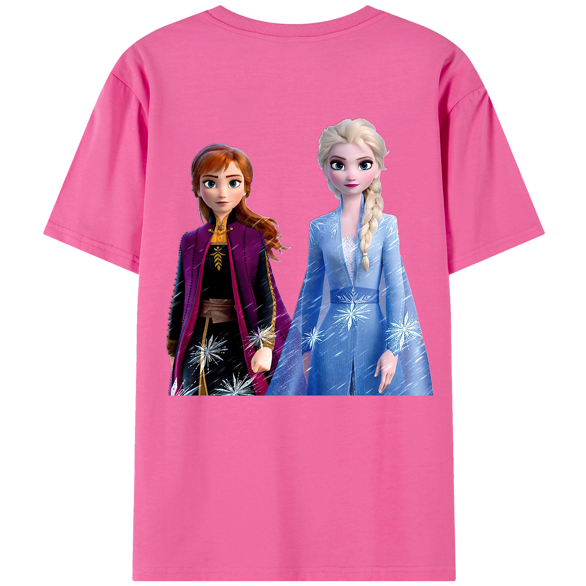 （画像用） アナと雪の女王 アンナ エルサ Frozen Anna Elsa レディース半袖Tシャツ(バックプリント)